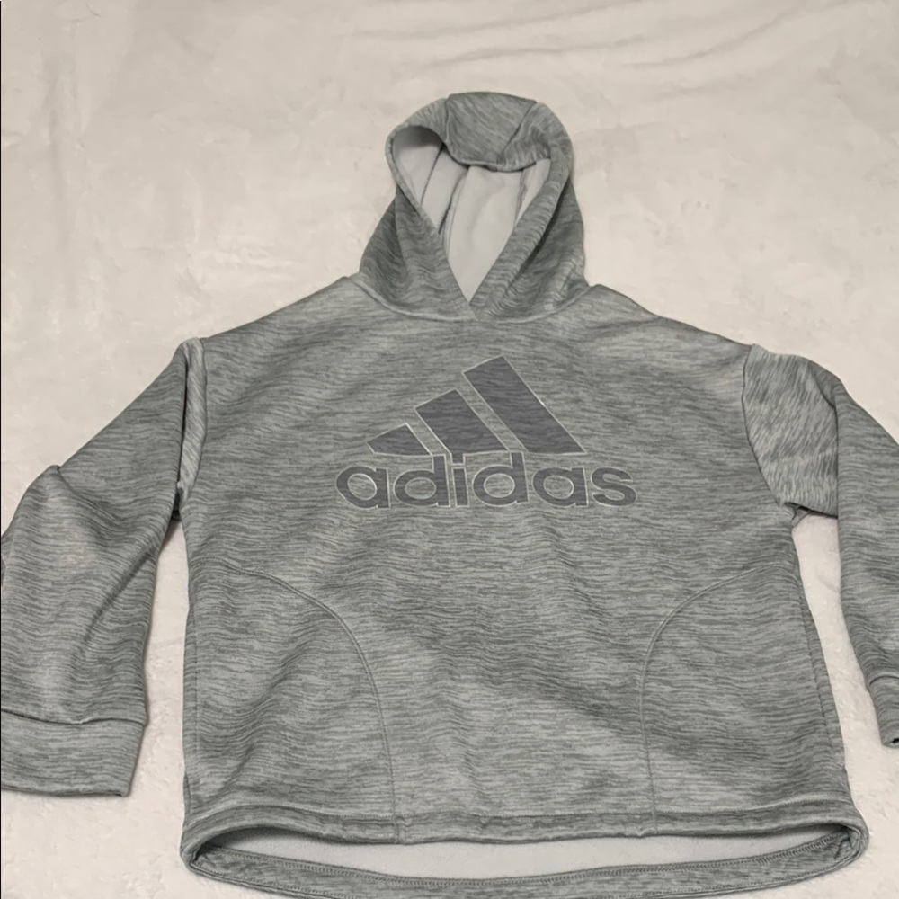 Adidas Gray Sweatshirt Classic Sportswear Style - Loose fit